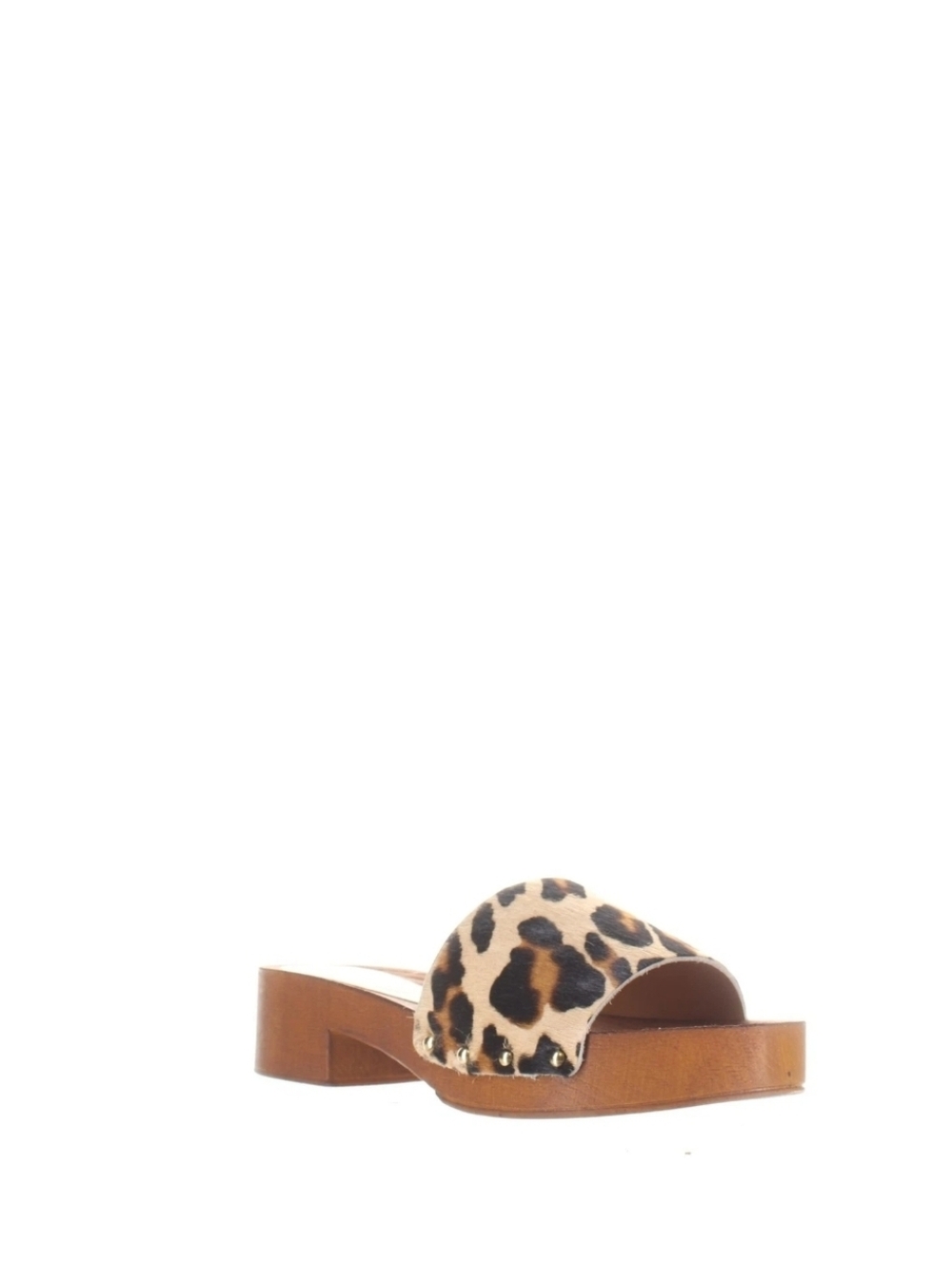Vince Camuto TRENDAN Leopard-Print Slide Mule Leather + Calf Fur 9.5 - Picture 3 of 8